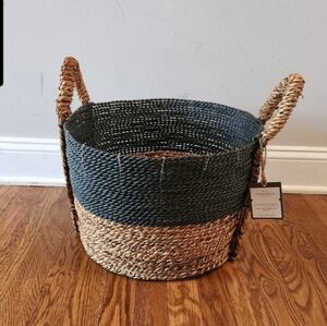Threshold banana and paper rope handwoven storage basket